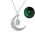 thumbnail image 2 of Owl Glow In Dark Pendant Chain Necklace for Women Green or Blue Ginger Lyne Collection, 2 of 5
