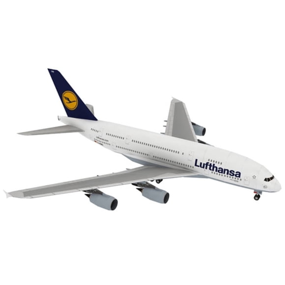 1:100 Paper A380 German Lufthansa Airlines Airplane Model Simulation Aircraft Model Aviation Model Aircraft Kits for Collection and Gift (Unassembled Kit )