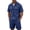 Navy, variant on Summer Outfit Sets for Men Textured Zip-Up Shirt & Cargo Shorts Loose Matching Set Vintage Casual 2 PC Set Black L