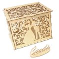 thumbnail image 2 of Caja de tarjeta de regalo creativa de madera suministros de boda Ehuebsd hueco recepción de la boda decoraciones para fiesta 1 Uds., 2 of 8