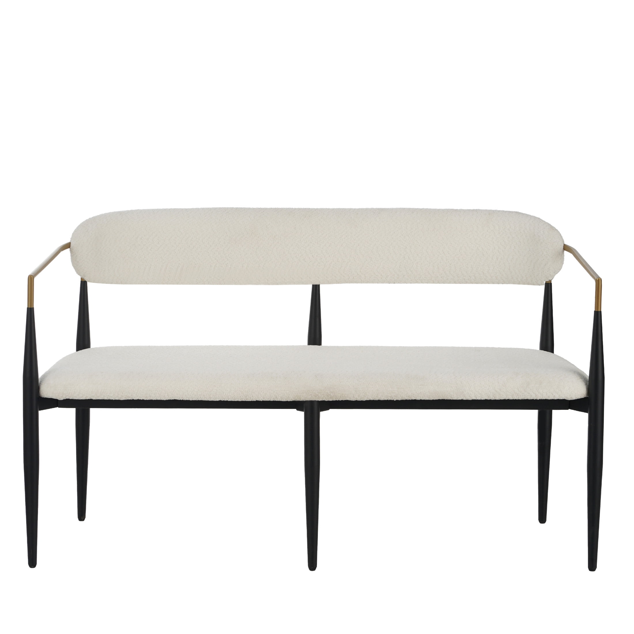 Christopher Knight Home Minimalist Boucle Upholstered Loveseat with Metal Frame, Light Beige