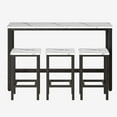 thumbnail image 3 of Counter Height Dining Set, 4-piece Rustic Wood Kitchen Dining Table Set with 3 Stools, Creative Bar Table, Dining Room Table Set for Bistro Bar Restaurant, JA3448, 3 of 10