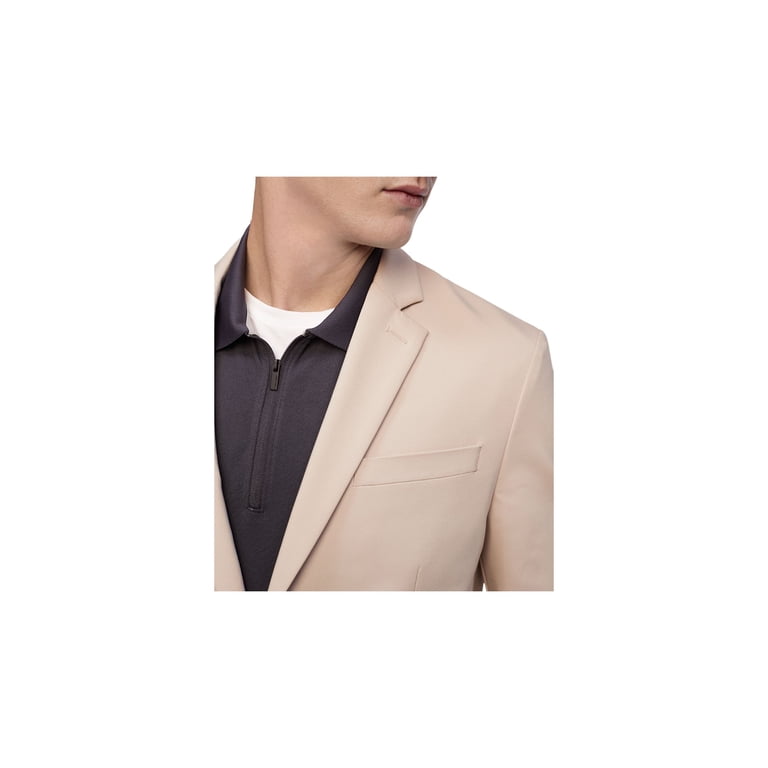 CALVIN KLEIN Mens Beige Single Breasted Stretch Blazer Jacket M 