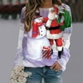 thumbnail image 2 of Chandail en Molleton de Noël pour Femmes Col Rond Pull Chaud Manches Longues Cardigan Imprimé Mode Pull Mi-Long Veste de Vacances Xmas, 2 of 4