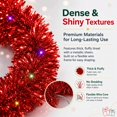 thumbnail image 5 of Christmas Prelit Tinsel Garland 16.4 ft Metallic Twist Tinsel Garland with 16.4ft LED Light Hanging Garland Decoration for Christmas Tree Indoor Outdoor Decor(Multicolor, Silver), 5 of 6