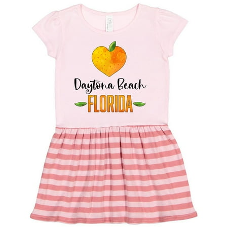 

Inktastic Daytona Beach Florida Orange in Heart Gift Toddler Girl Dress