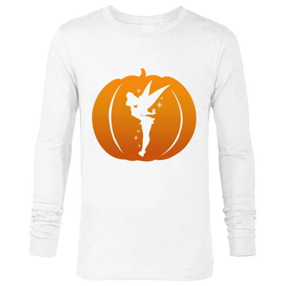 Disney Tinker Bell Silhouette Halloween Pumpkin - Long Sleeve T-Shirt for Men - Customized-White