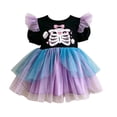 thumbnail image 3 of FUZHIQ Toddler Girls Halloween Tulle Dress Ruffle Sleeve Princess Tutu Dresses Casual Kids Outfits Clothes,18-24 Months, 3 of 8