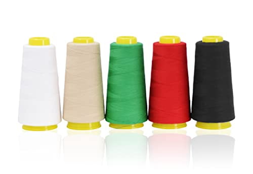 Mandala Crafts Mercerized Cotton Thread for Sewing Machine Hand Sewing - 50WT Cotton Cone Sewing Thread - 50S/2 Machine Quilting Thread Cotton Embroidery Thread