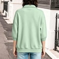 thumbnail image 4 of Enjoytime Sweatshirt for Women Collared 3/4 Sleeve Solid Color Zip Up Jacket Fall Fashion Casual Lightweight Sweatshirts, 4 of 5
