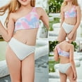 thumbnail image 4 of Hienoo Toddler Girls Bikini Swimsuits Tie-Dye One Shoulder Swimwear Beach Bathing Suit, 4 of 4