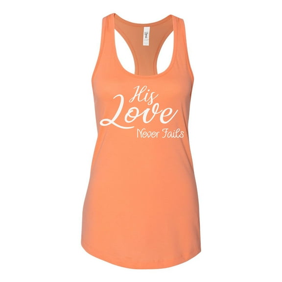 TSC His Love Never Fails Ladies Racerback Tank Top-Light Orange-small