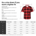 thumbnail image 6 of Lsque Buffalo Plaid Red Black pattern Hawaiian Shirt for Men, Unisex Summer Beach Casual Short Sleeve Button Down Shirts-X-Large, 6 of 9