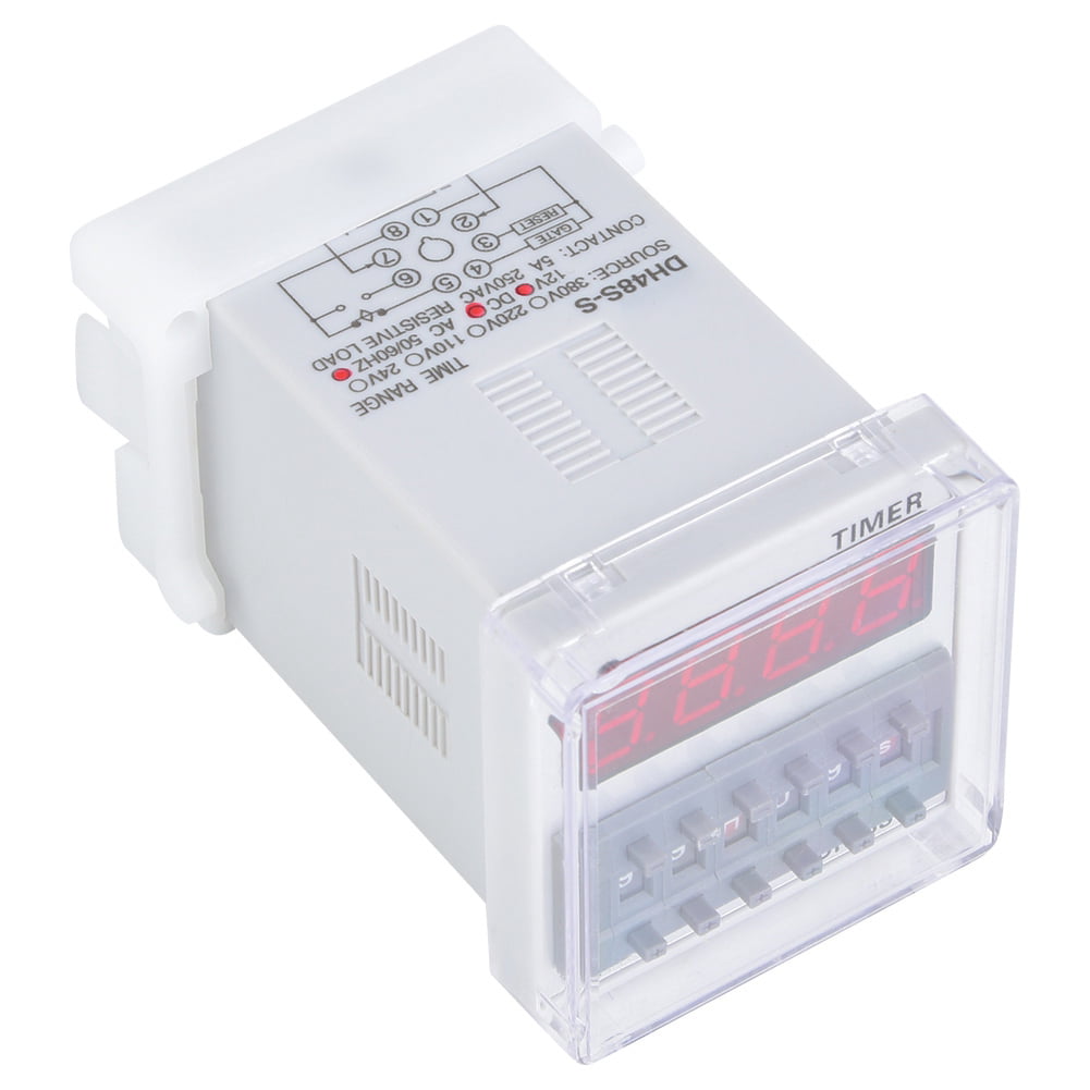DH48S-S AC/DC 12V/24V/380V Programmable Delay Time Relay Timer 0.1S-99H 8-Pin 