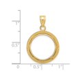 thumbnail image 4 of 14k Yellow Gold Beaded Frame Prong Setting Coin Bezel Pendant Mounting - Fits 16.5mm, 4 of 4