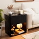thumbnail image 4 of Single Drawer Bedside Table Nightstand Open Shelf Bedside Cabinet with Charging Station Side Table with Power Outlet Wood Bedside Desk with One Drawer for Bedroom Living Room Home Office Black, 4 of 13