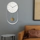 thumbnail image 5 of Reloj de pared de péndulo nórdico a pilas para sala de estar, hogar, dormitorio y oficina. blanco, 5 of 7