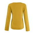 thumbnail image 4 of Women 2025 Fall Clothes Long Sleeve Shirts Ribbed Knit Fitted Basic Tee Going Out Tops Underscrub Casual Outfits Yellow M, 4 of 5