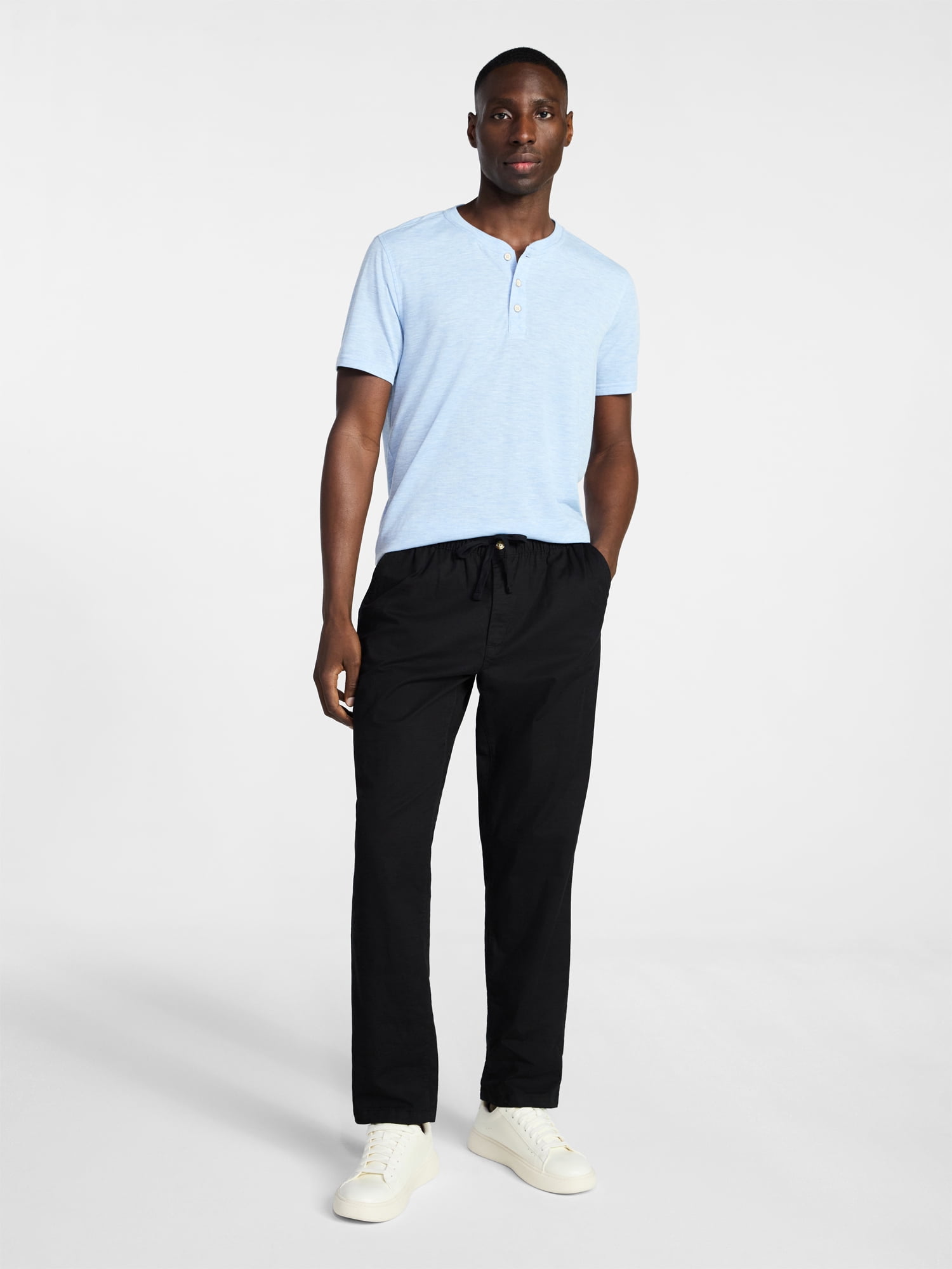 George Men's & Big Men's Relaxed Fit Knit Cloth Henley Shirt with Short Sleeves, Sizes XS-5XL