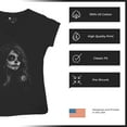 thumbnail image 6 of Web Sugar Skull Women's V-Neck T-shirt Black White Monochrome Gothic Beauty Elegant Day of the Dead Dia de Los Muertos Tee, 6 of 7