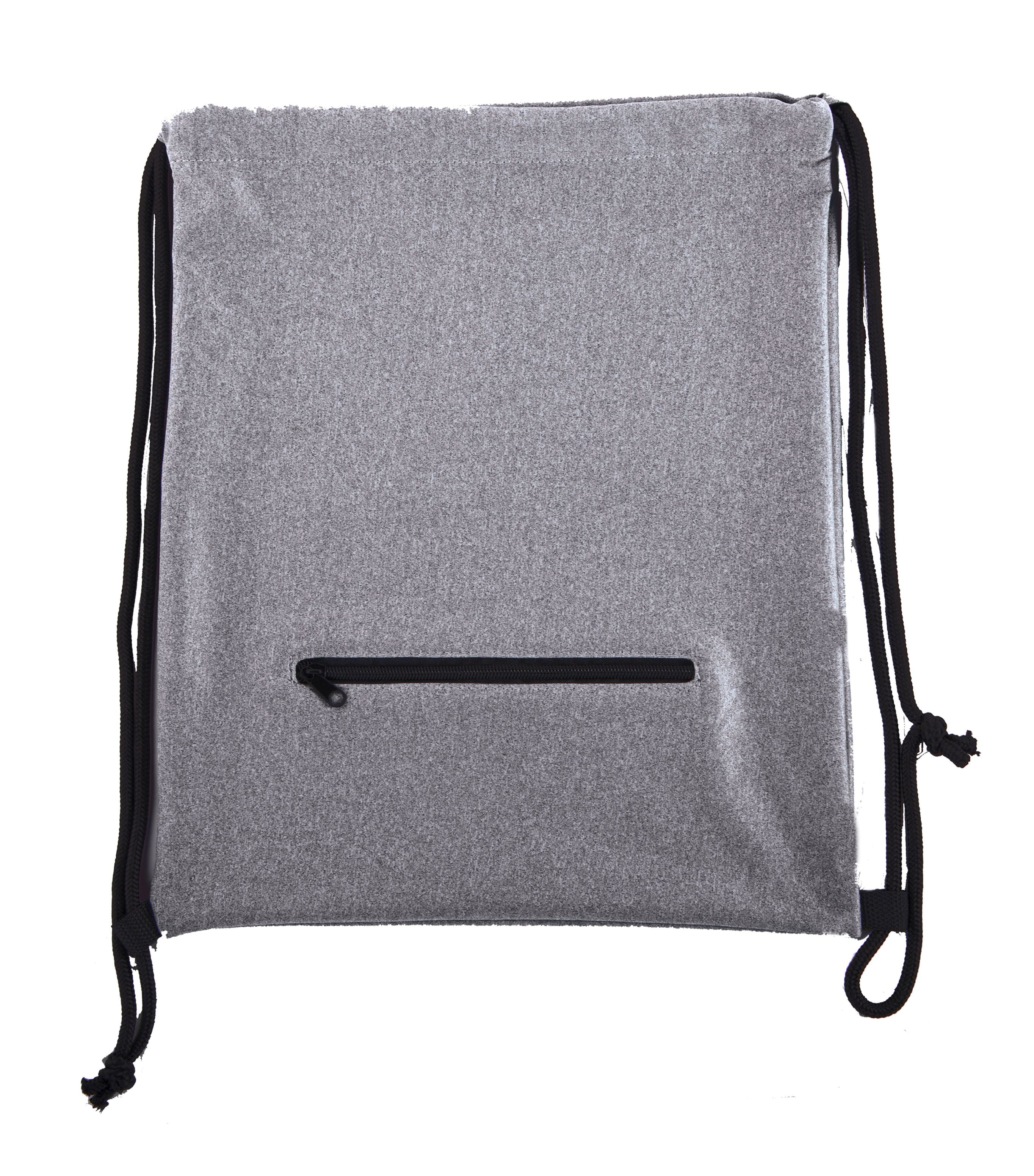 Soft Texture Drawstring Backpack - Quick Access Zipper Pocket 