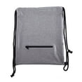 thumbnail image 2 of Soft Texture Drawstring Backpack - Quick Access Zipper Pocket, 2 of 3