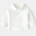 thumbnail image 2 of Staki Kids Polo Shirts Boys Casual-Style Long Sleeve Polo for Boys -Fall/Winter Essential(White,18-24 Months), 2 of 5