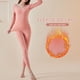 thumbnail image 2 of Conjunto de ropa interior térmica para mujer Fleece sin costuras Bodycon Cálido Color sólido O Cuell Abanopi Ropa interior de mujer, 2 of 7
