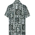 thumbnail image 2 of HAPPY BAY Men's Hawaiian Shirts Short Sleeve Button Down Shirt Floral Shirt Men Holiday Tropical Beach Summer Party Shirts for Men Funny 5XL Aztec Print, Black, 2 of 6