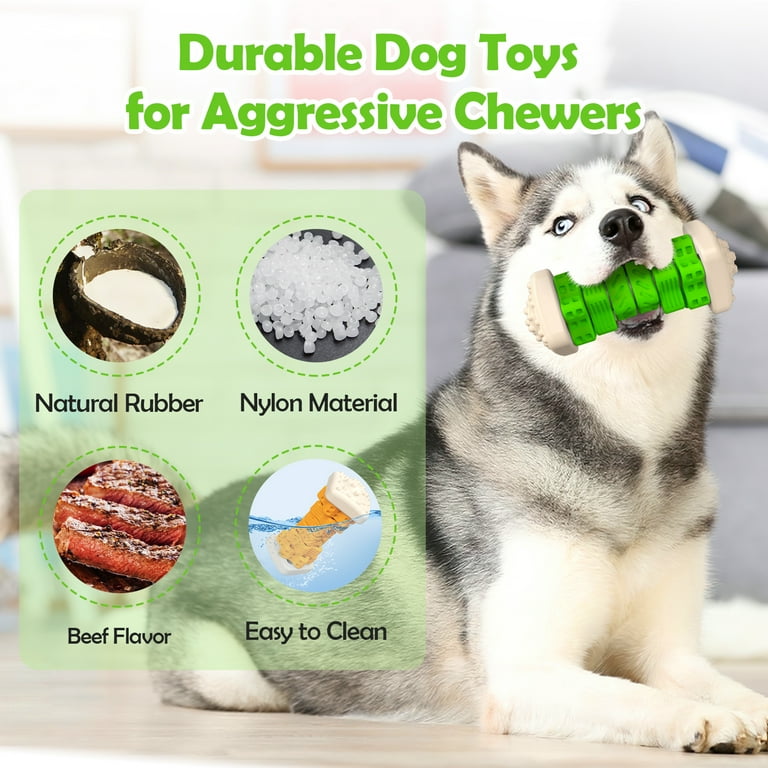 MASBRILL Interactive Dog Chew Toy–Brightly Colored Dog Enrichment Toy for  Aggressive Chewers-Green 