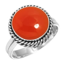 Natural Carnelian Ring 925 Sterling Silver Handmade Jewelry