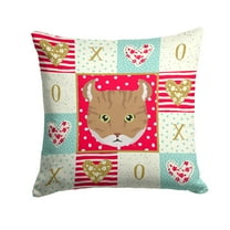 Carolines Treasures CK5121PW1414 Highlander Lynx Cat Love Fabric Decorative Pillow 14Hx14W multicolor