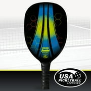 Franklin Sports Wooden Pickleball Paddle - Demolisher - Black, Blue, Yellow - 11oz