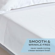 White Classic Flat Hospital Bed Sheet, Twin Size Flat Sheets, Cotton/Poly , 66 x 104, 3-Pack