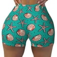 thumbnail image 2 of Lsque Starfish and Shell Pattern High Waisted Biker Shorts for Women-Tummy Control Fitness Athletic Workout Running Yoga Gym Shorts,Moisture-Wicking-Large, 2 of 9