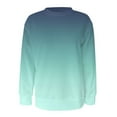 thumbnail image 5 of Long Sleeve Tee Shirts for Women Gradient Printed Loose T-shirt Fall Blouse,Mint Green,L, 5 of 6