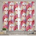 thumbnail image 2 of Ambesonne Abstract Art Valance & Curtain, Skull and Corals, 55"x45", Multicolor, 2 of 6