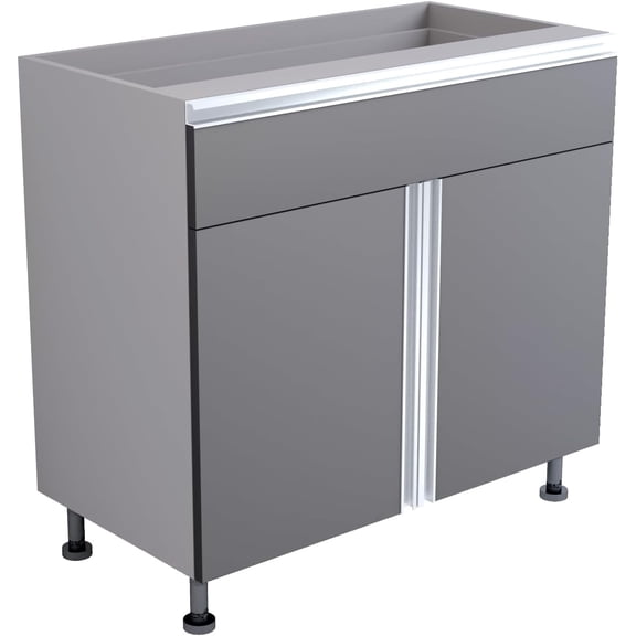 DFG METALLIC GREY BASE CABINET 36" DOUBLE DOOR W/ ONE DRAWER