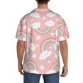 thumbnail image 7 of PAYOHTO Kids Girls Rainbow Cloud Mens Hawaiian Casual Short-sleeved Shirt Tropical Summer Beach Button Down Shirts, 7 of 7