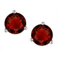 thumbnail image 2 of Star K� Round 6mm Genuine Garnet Three 3 prong Martini Screw back Stud earrings, 2 of 9