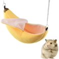 thumbnail image 2 of UBIUO - Cama tipo plátano para hámster, hamaca cálida para animales pequeños, jaula nido, accesorios para hámster petauro del azúcar, pájaro pequeño (plátano), 2 of 5