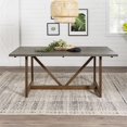 thumbnail image 3 of Walker Edison Brennan 72" Modern Solid Pine Wood Dining Table in Gray/Brown, 3 of 10