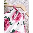 thumbnail image 6 of Mikrdoo Kid Girls Clothes 8Y,9Y,10Y,11-12Y Big Girls Floral Print Halter Summer Sleeveless Tops Elastic Fashion Shorts 2Pcs Outfits 10 Years Rosy, 6 of 10