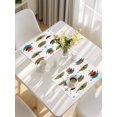 thumbnail image 5 of Wine Red Boho Placemats Set of 4, Geometric Abstract Bohemian Color Block Placemats for Dining Table, Place Mats for Kitchen Tabletop, Waterproof Wipeable Dining Table Mats Set, 5 of 9