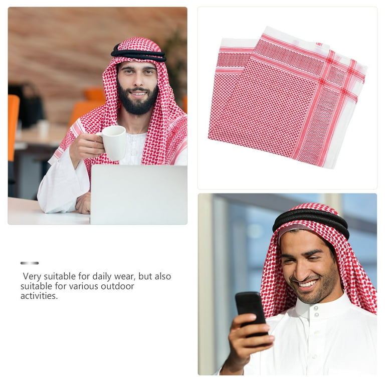 Men Arab Scarf Middle East Desert Shemagh Muslim Headwear Scarf