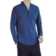 thumbnail image 1 of Camisas Vaqueras Para Hombre Moda masculina Primavera y verano Casual Manga larga Solapa Color sólido Camisa Camisa transpirable para hombres (Blue, 5XL), 1 of 4