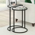 thumbnail image 2 of Evelyn&Zoe Luna Round & Demilune Nested Side Table in Blackened Bronze, 2 of 9