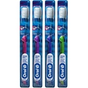 Oral-B Indicator Ortho Toothbrush, Trimmed for Braces, 35 Soft (Colors Vary) - Pack of 4