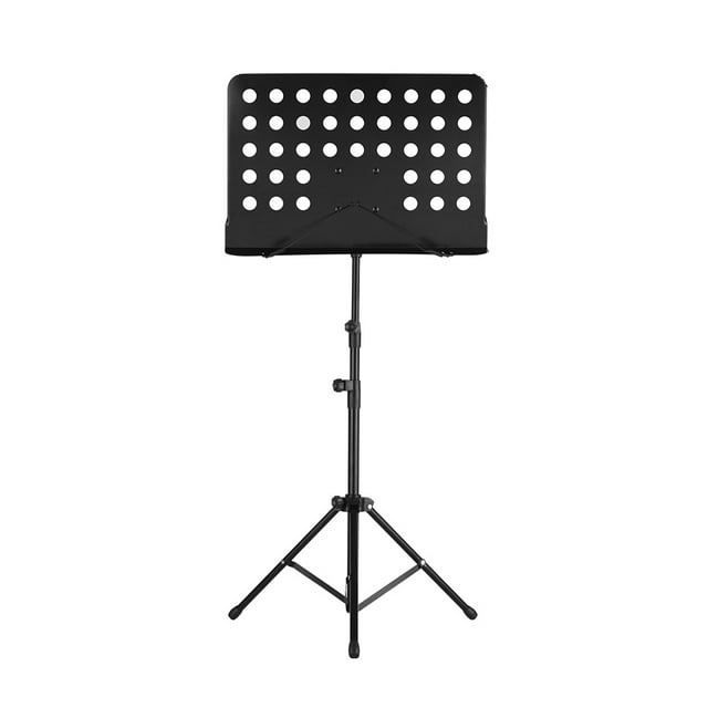 Pupitre de Musique Portable en Métal Détachable pour Instruments de Musique Piano Violon Guitare Partitions Noir