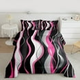 thumbnail image 3 of Manfei Modern Minimalist Artistic Bedding Comforter Set,Geometric Waves Lines Twin Comforter Sets,Pink Black Gray Bedding Set For Girl Teens,Microfiber Bedroom Decor Reversible,2 Pieces, 3 of 9